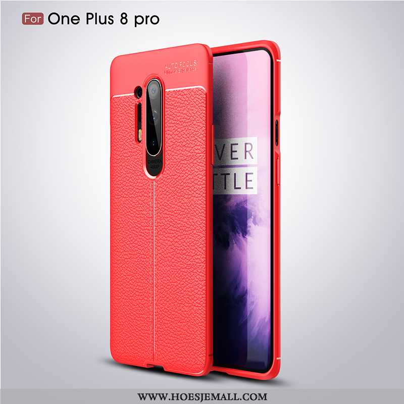 Hoesje Oneplus 8 Pro Trend Super Patroon All Inclusive Leer Rood Anti-fall