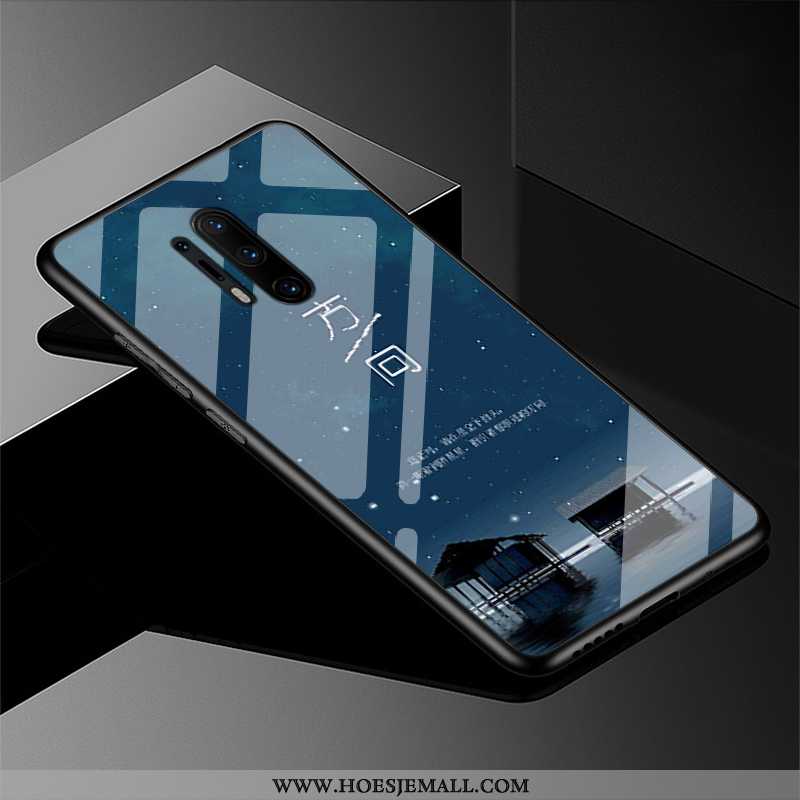 Hoes Oneplus 8 Pro Bescherming Glas Trend Mode Tempereren Anti-fall Zwarte