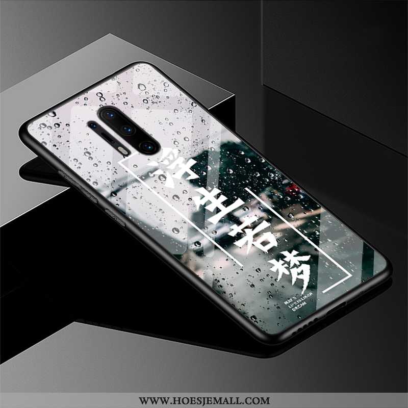 Hoes Oneplus 8 Pro Bescherming Glas Trend Mode Tempereren Anti-fall Zwarte