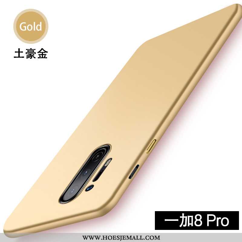 Hoes Oneplus 8 Pro Siliconen Bescherming Goud Net Red Schrobben Voelen Anti-fall Gouden