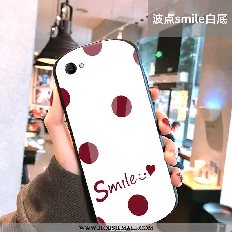 Hoes Oppo A3 Glas Trend Anti-fall Spiegel Smiley Zwart Nieuw Zwarte