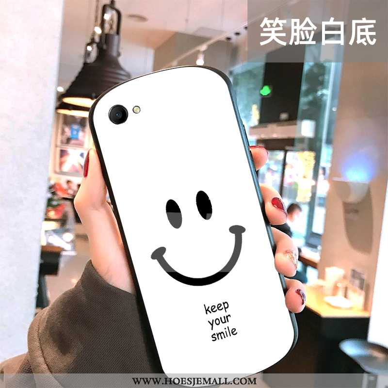 Hoes Oppo A3 Glas Trend Anti-fall Spiegel Smiley Zwart Nieuw Zwarte