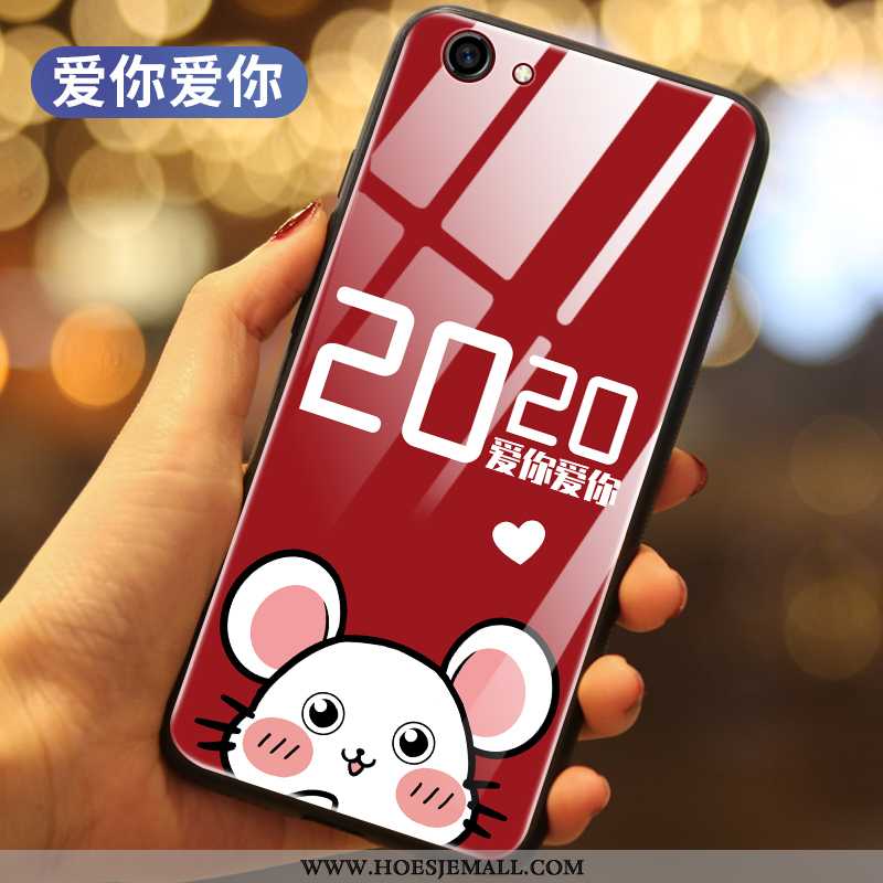 Hoesje Oppo A3 Siliconen Glas Anti-fall Rat All Inclusive Rood