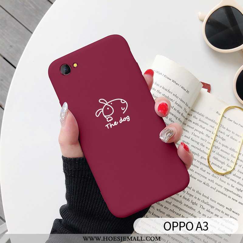 Hoes Oppo A3 Scheppend Spotprent Mobiele Telefoon Persoonlijk Mooie Net Red Grijs