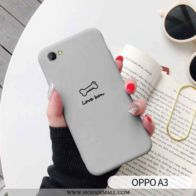 Hoes Oppo A3 Scheppend Spotprent Mobiele Telefoon Persoonlijk Mooie Net Red Grijs