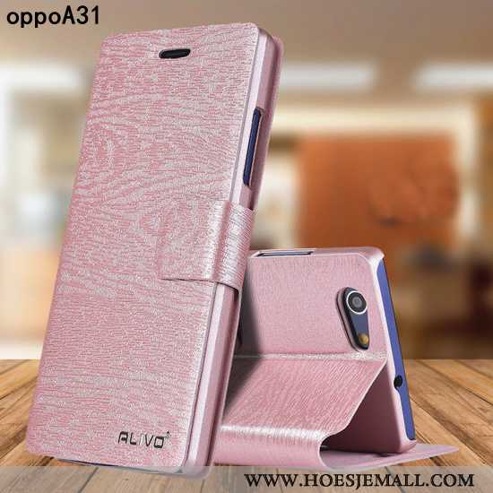 Hoes Oppo A31 Bescherming Leren Hoesje Goud Mobiele Telefoon Anti-fall Hard Gouden