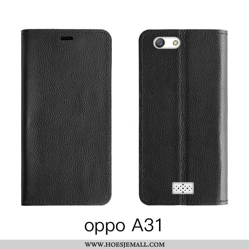 Hoesje Oppo A31 Leren Echt Leer Koe Folio Leer High End Oranje