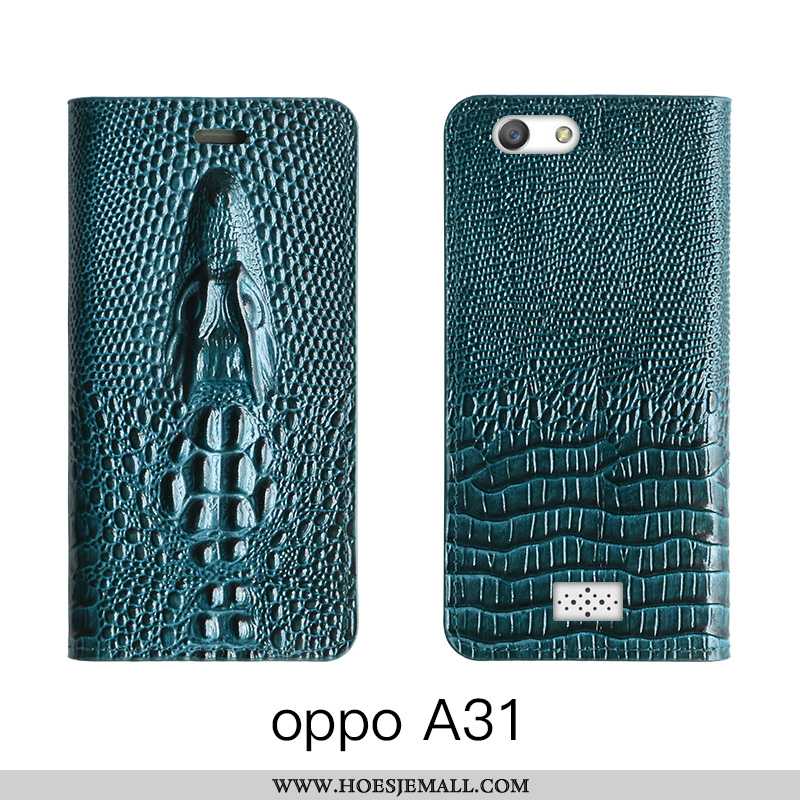 Hoesje Oppo A31 Leer Bescherming Koe Rood Echt Leer High End Roos