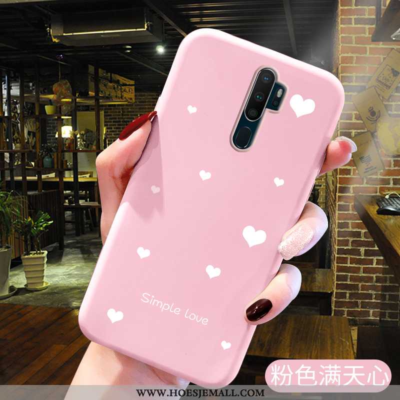 Hoes Oppo A5 2020 Siliconen Spotprent Liefde Zacht Trend Anti-fall Hoesje Roze