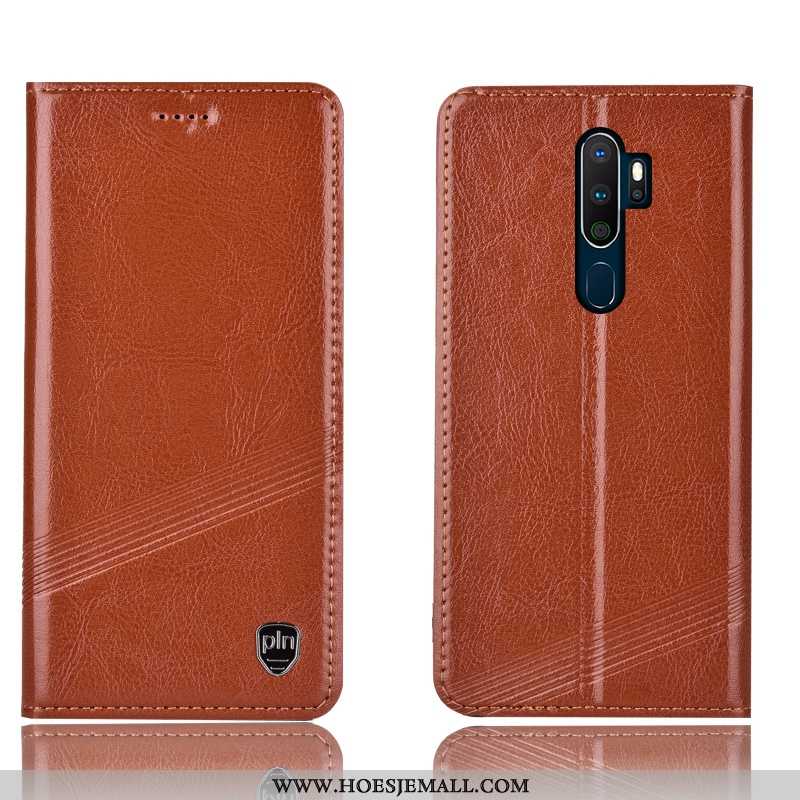 Hoes Oppo A5 2020 Bescherming Leren Hoesje Anti-fall All Inclusive Rood