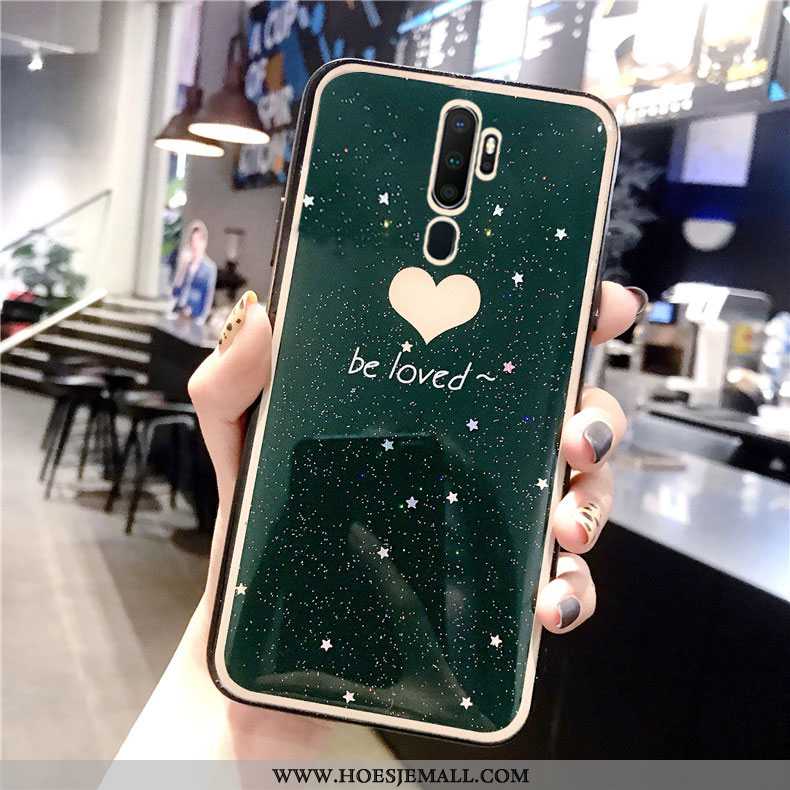 Hoesje Oppo A5 2020 Scheppend Mobiele Telefoon Liefde Anti-fall Grijs Eenvoudige