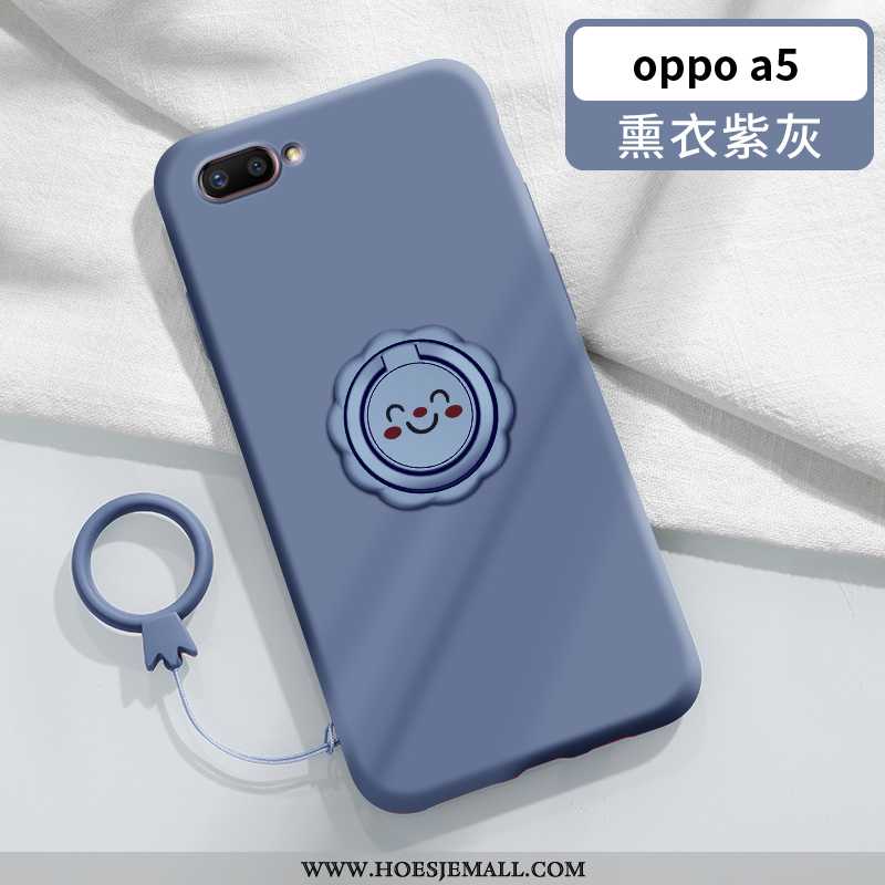 Hoes Oppo A5 Siliconen Bescherming Rood Auto Dun Ring Roze