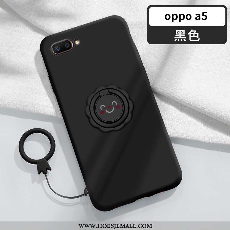 Hoes Oppo A5 Siliconen Bescherming Rood Auto Dun Ring Roze