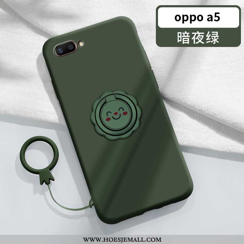 Hoes Oppo A5 Siliconen Bescherming Rood Auto Dun Ring Roze