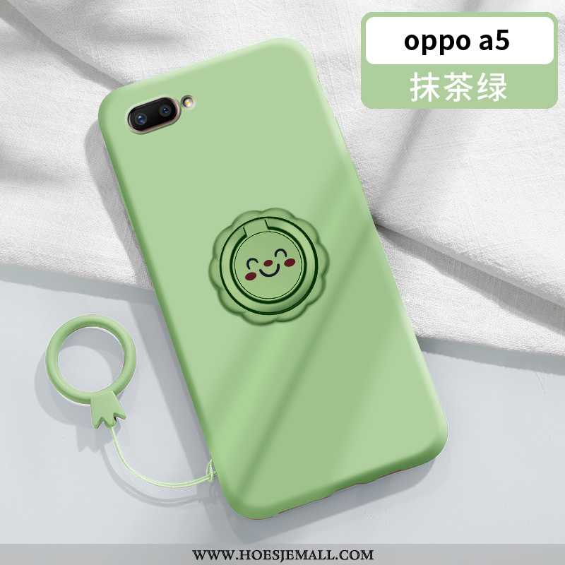 Hoes Oppo A5 Siliconen Bescherming Rood Auto Dun Ring Roze