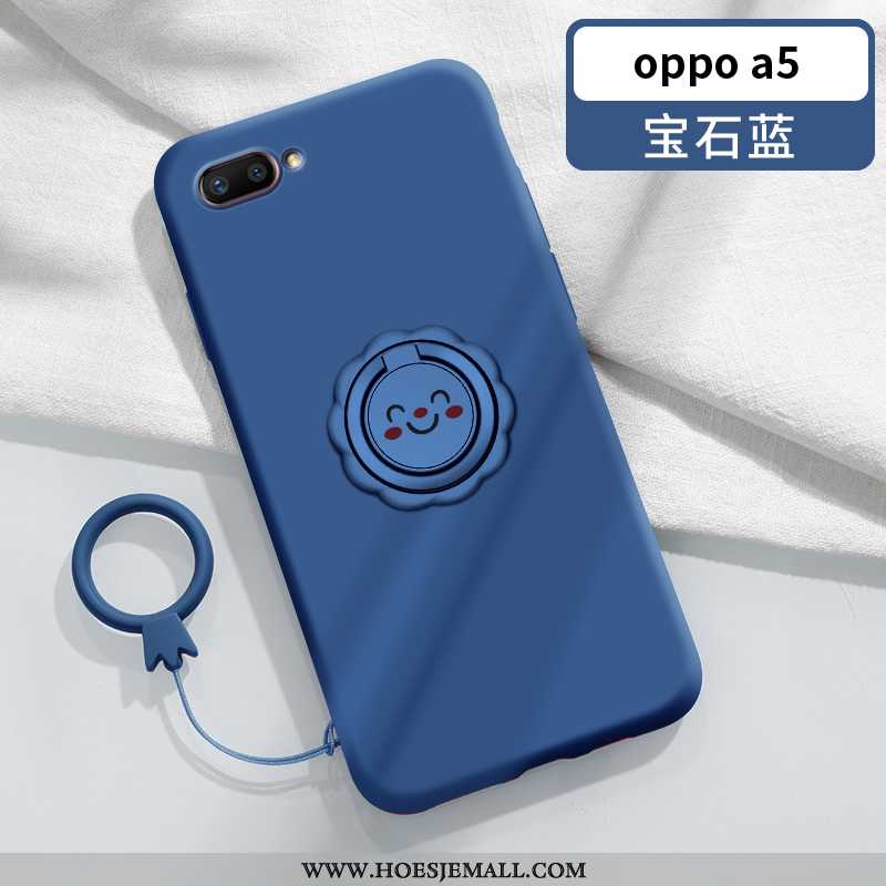 Hoes Oppo A5 Siliconen Bescherming Rood Auto Dun Ring Roze