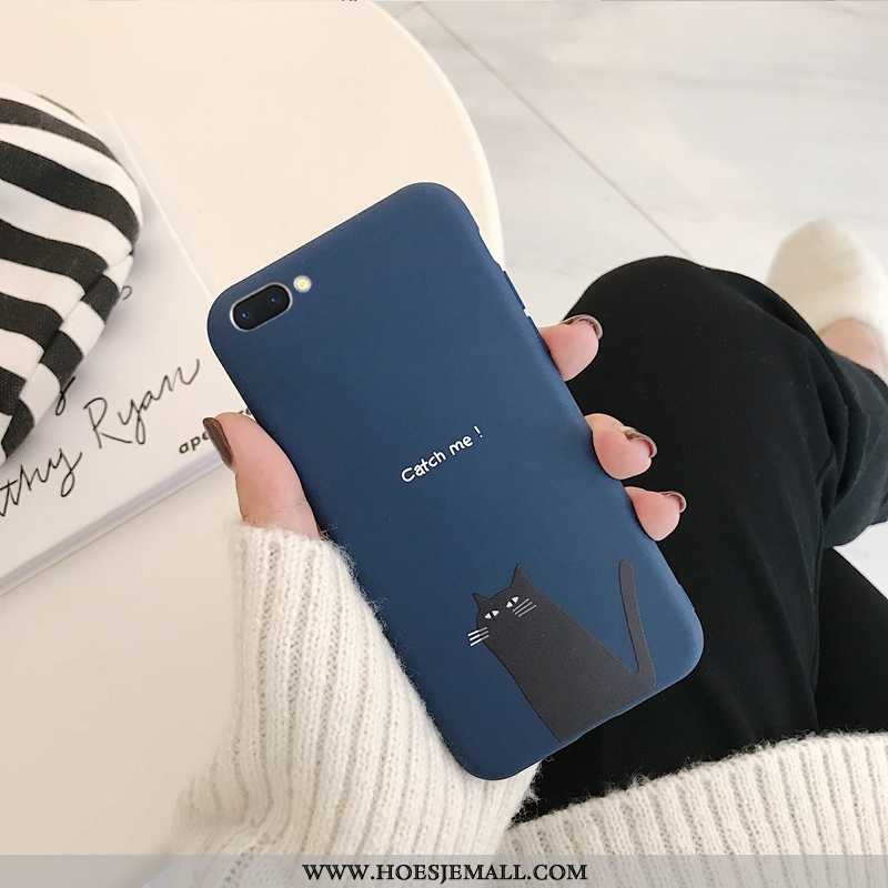 Hoesje Oppo A5 Bescherming Hanger Blauw Spotprent Zwart Anti-fall All Inclusive Zwarte