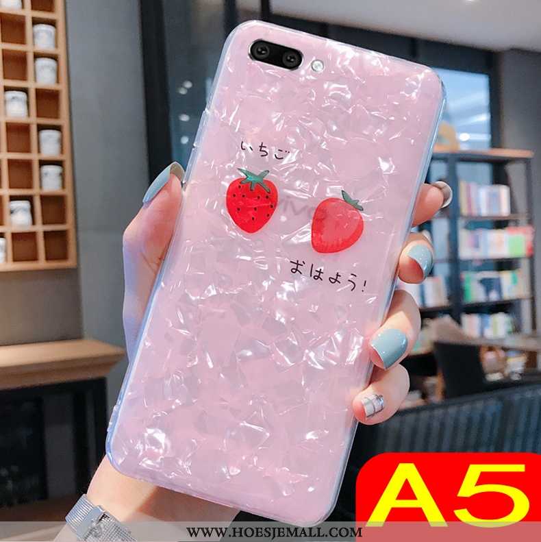 Hoesje Oppo A5 Zacht Doorzichtig Roze Mobiele Telefoon Trend