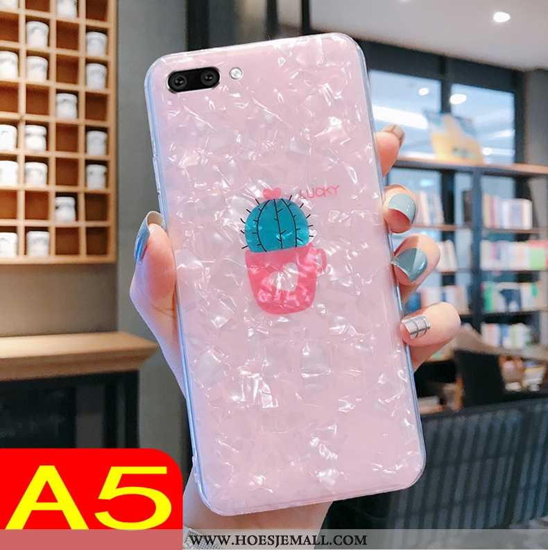 Hoesje Oppo A5 Zacht Doorzichtig Roze Mobiele Telefoon Trend