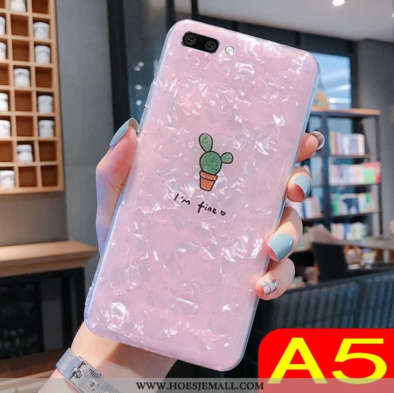 Hoesje Oppo A5 Zacht Doorzichtig Roze Mobiele Telefoon Trend