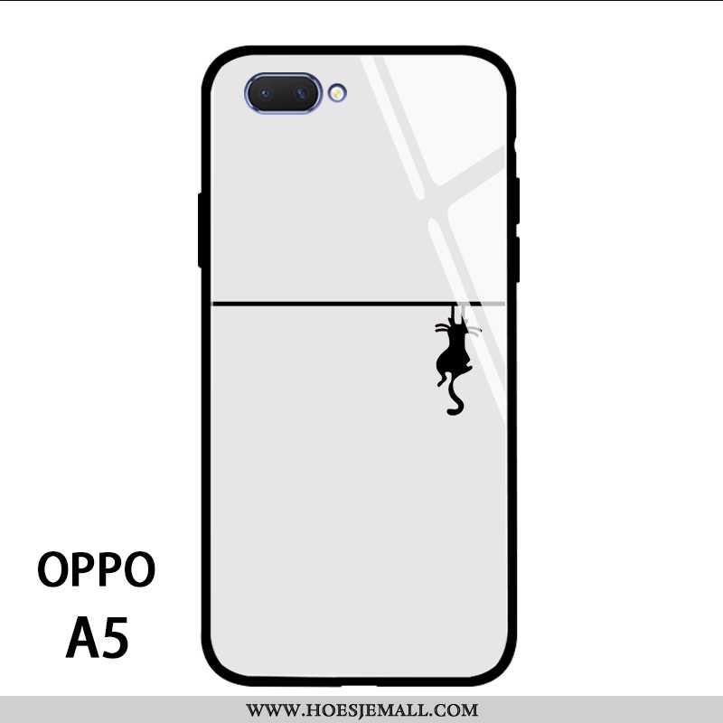 Hoes Oppo A5 Bescherming Glas Eenvoudige Lovers Net Red Persoonlijk Witte