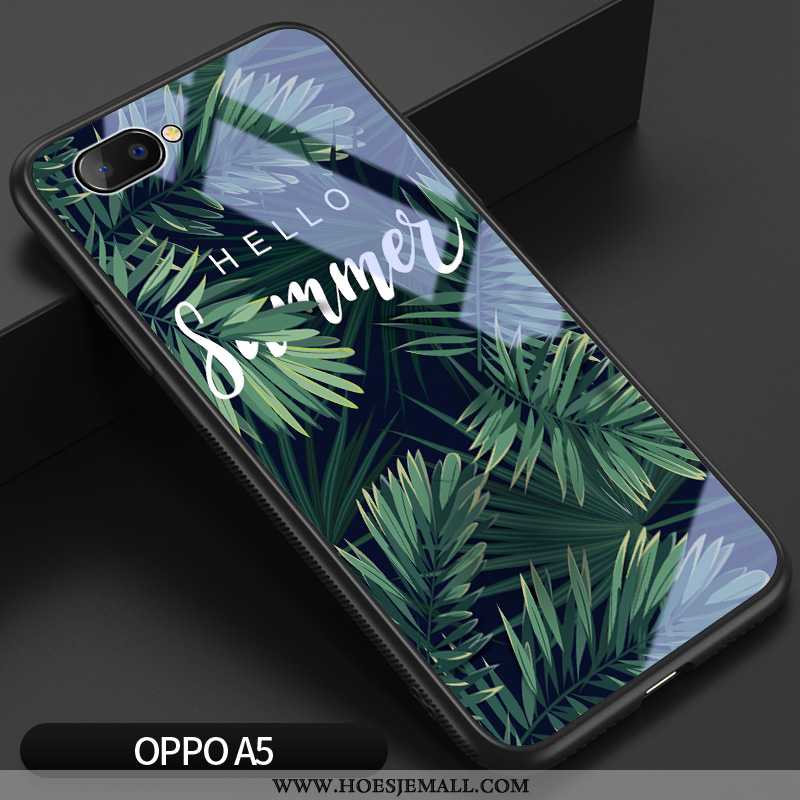 Hoesje Oppo A5 Glas Persoonlijk Groen Siliconen Vers Mobiele Telefoon