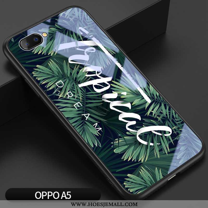 Hoesje Oppo A5 Glas Persoonlijk Groen Siliconen Vers Mobiele Telefoon