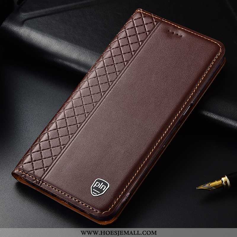 Hoes Oppo A5 Leren Hoesje Bescherming All Inclusive Bedrijf Folio High End Bruin