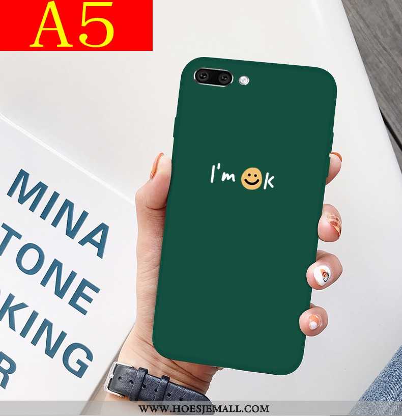 Hoesje Oppo A5 Siliconen Bescherming Mobiele Telefoon Anti-fall Net Red Zacht Trend Groen