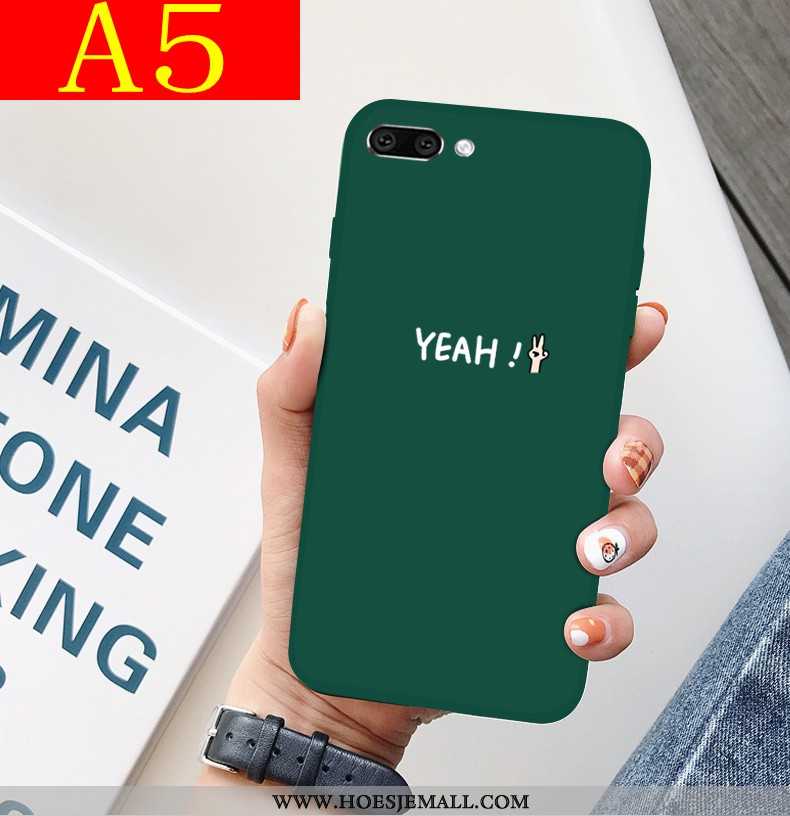 Hoesje Oppo A5 Siliconen Bescherming Mobiele Telefoon Anti-fall Net Red Zacht Trend Groen