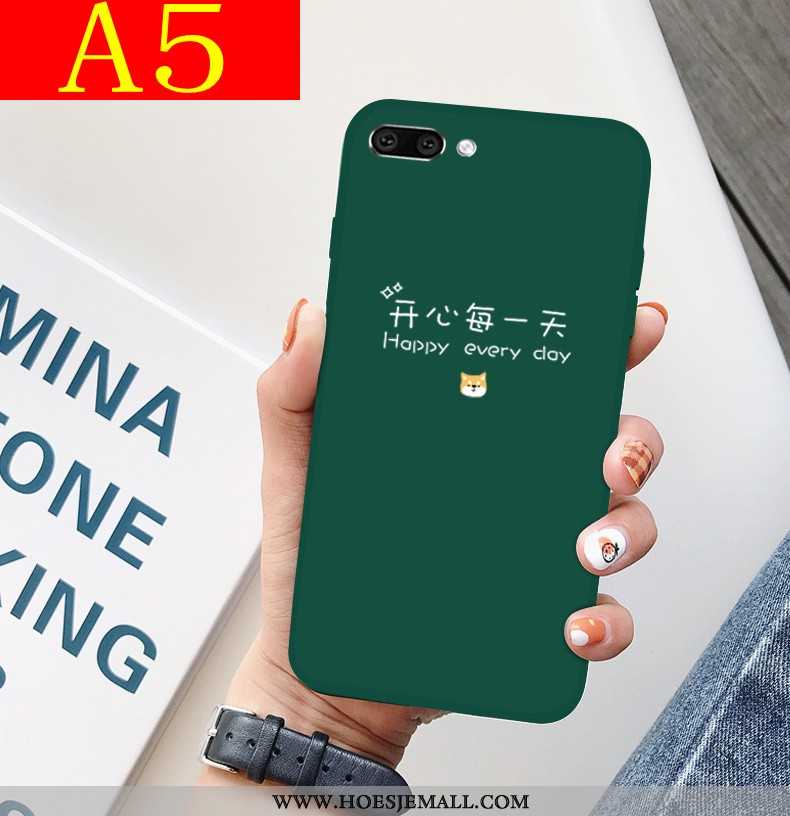 Hoesje Oppo A5 Siliconen Bescherming Mobiele Telefoon Anti-fall Net Red Zacht Trend Groen