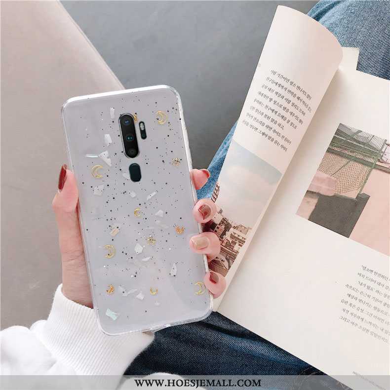 Hoesje Oppo A9 2020 Persoonlijk Scheppend Eenvoudige Anti-fall Hoes Wit Witte