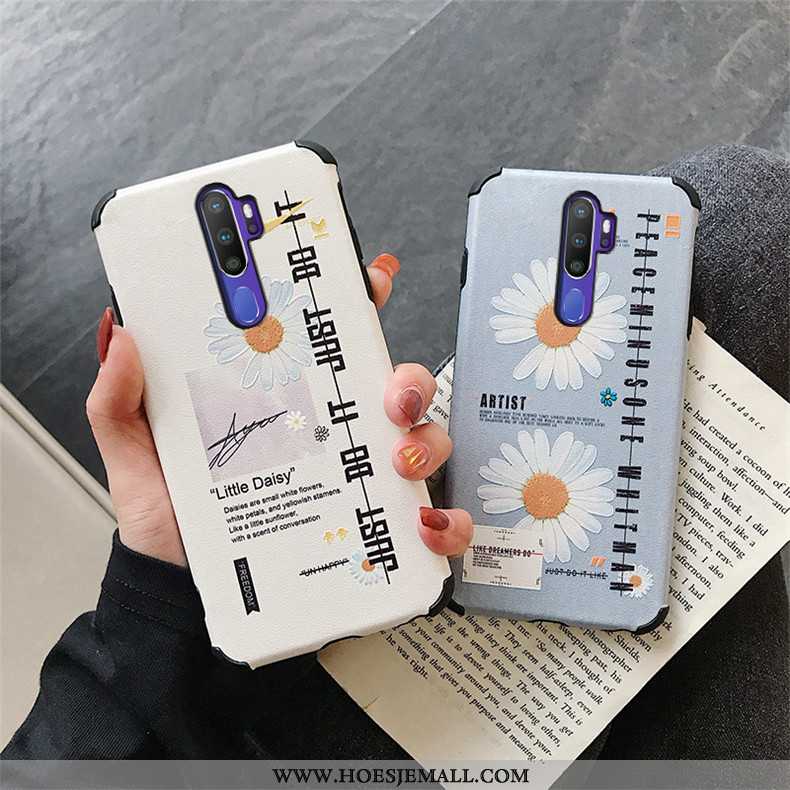 Hoes Oppo A9 2020 Zacht Bescherming Mobiele Telefoon Wit Hoesje Patroon Zijde Witte