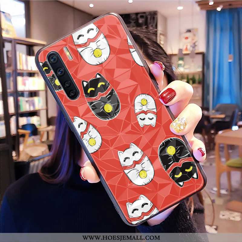 Hoesje Oppo A91 Zacht Persoonlijk Lovers Ruit Rijkdom Grote Rood