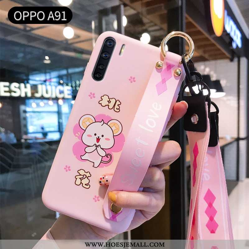 Hoesje Oppo A91 Siliconen Bescherming Mooie Anti-fall Hoes Rood