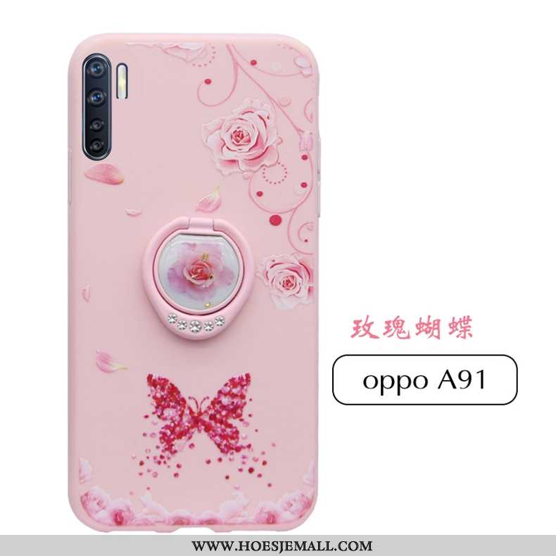 Hoesje Oppo A91 Zacht Siliconen Trend Mobiele Telefoon Hoes Nieuw Bescherming Roze