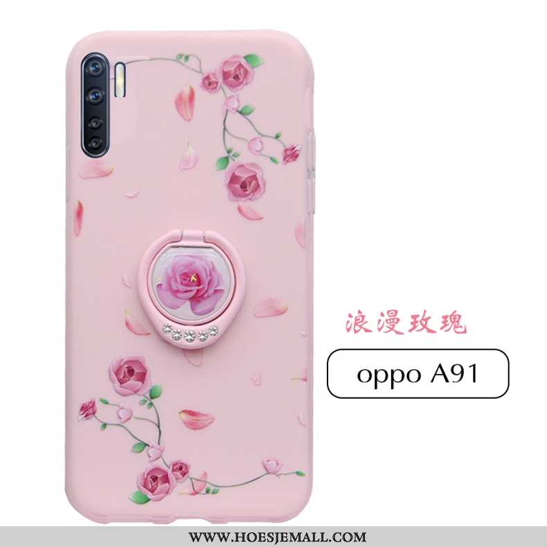 Hoesje Oppo A91 Zacht Siliconen Trend Mobiele Telefoon Hoes Nieuw Bescherming Roze