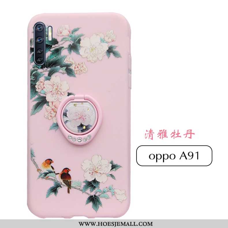 Hoesje Oppo A91 Zacht Siliconen Trend Mobiele Telefoon Hoes Nieuw Bescherming Roze