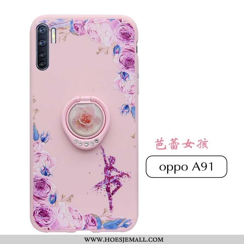 Hoesje Oppo A91 Zacht Siliconen Trend Mobiele Telefoon Hoes Nieuw Bescherming Roze