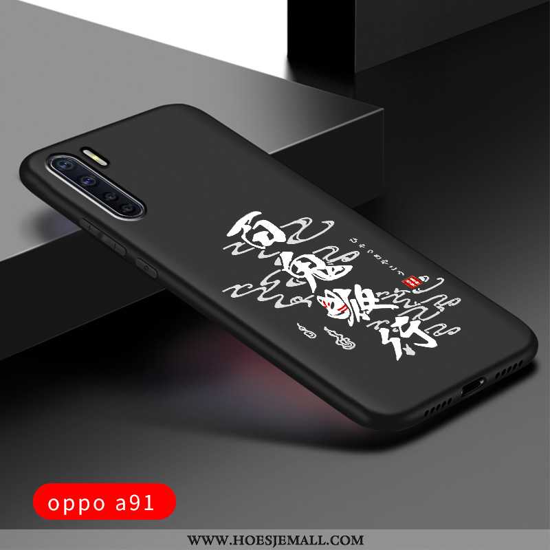 Hoes Oppo A91 Scheppend Trend Net Red Zacht Pas Mobiele Telefoon Siliconen Zwarte
