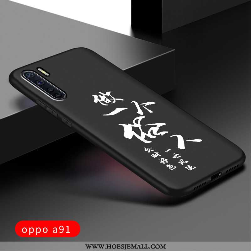 Hoes Oppo A91 Scheppend Trend Net Red Zacht Pas Mobiele Telefoon Siliconen Zwarte