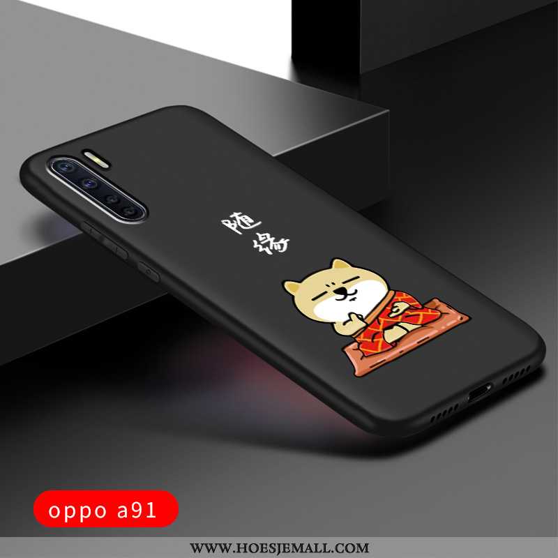 Hoes Oppo A91 Scheppend Trend Net Red Zacht Pas Mobiele Telefoon Siliconen Zwarte