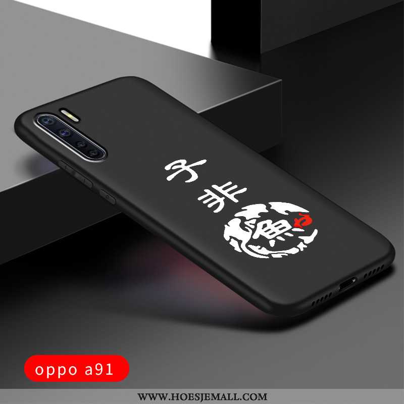 Hoes Oppo A91 Scheppend Trend Net Red Zacht Pas Mobiele Telefoon Siliconen Zwarte