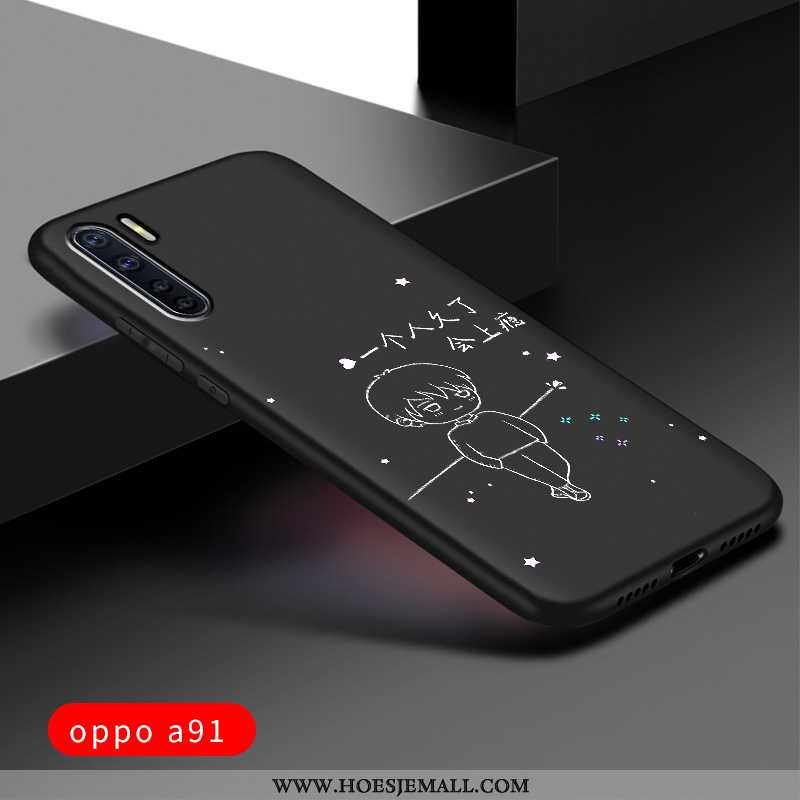 Hoes Oppo A91 Scheppend Trend Net Red Zacht Pas Mobiele Telefoon Siliconen Zwarte