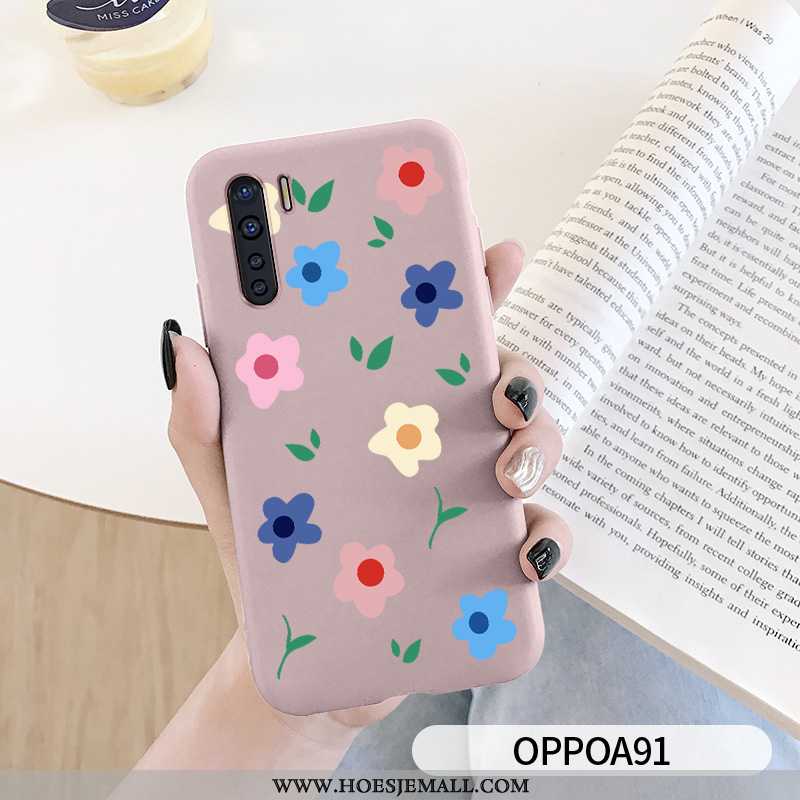 Hoesje Oppo A91 Bescherming Persoonlijk Bloemblaadjes Siliconen Blauw Eenvoudige All Inclusive Blauw