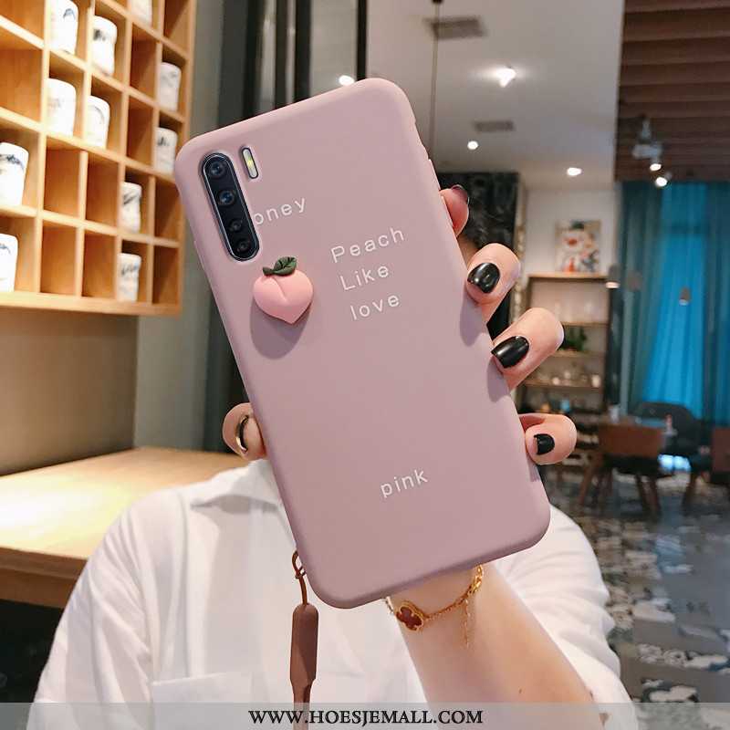 Hoes Oppo A91 Super Dun Fruit Mobiele Telefoon Scheppend Hoesje Koe Roze