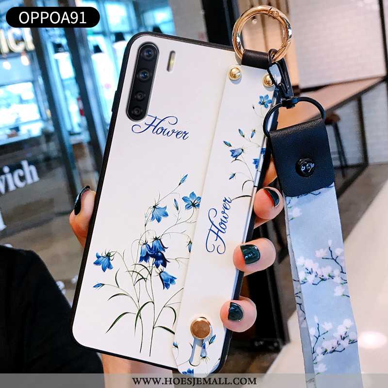 Hoes Oppo A91 Siliconen Bescherming Nieuw Scheppend Hoesje Zacht Anti-fall Blauwe