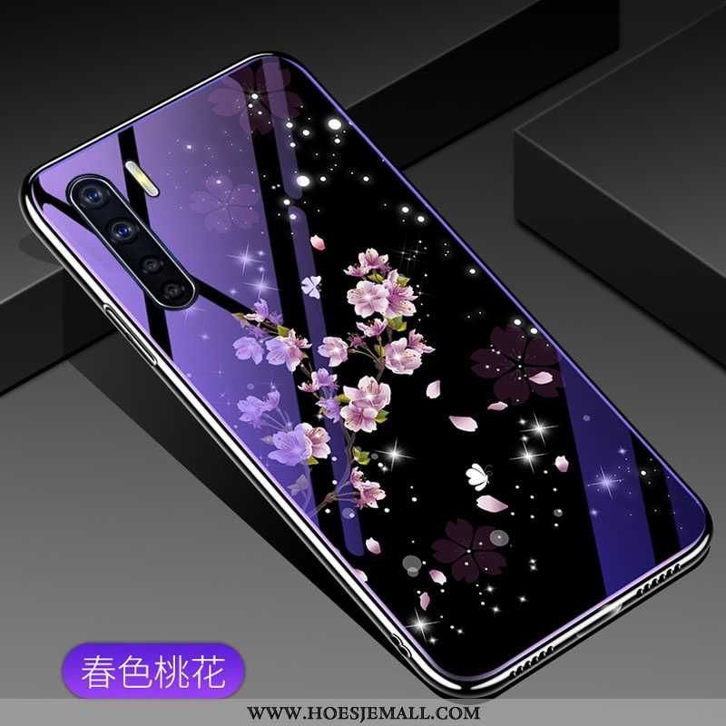 Hoes Oppo A91 Bescherming Glas Tempereren Trend Anti-fall Nieuw Purper