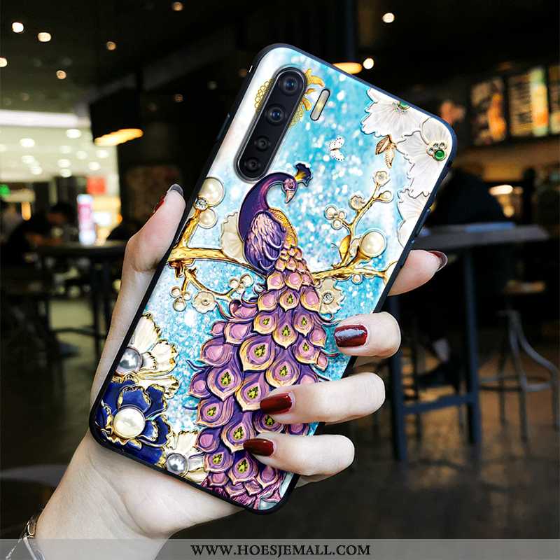 Hoesje Oppo A91 Siliconen Bescherming Chinese Stijl Anti-fall Vintage Purper