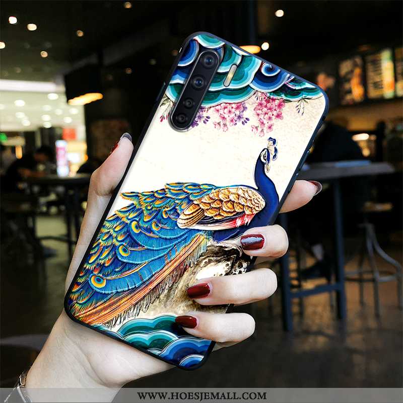 Hoesje Oppo A91 Siliconen Bescherming Chinese Stijl Anti-fall Vintage Purper